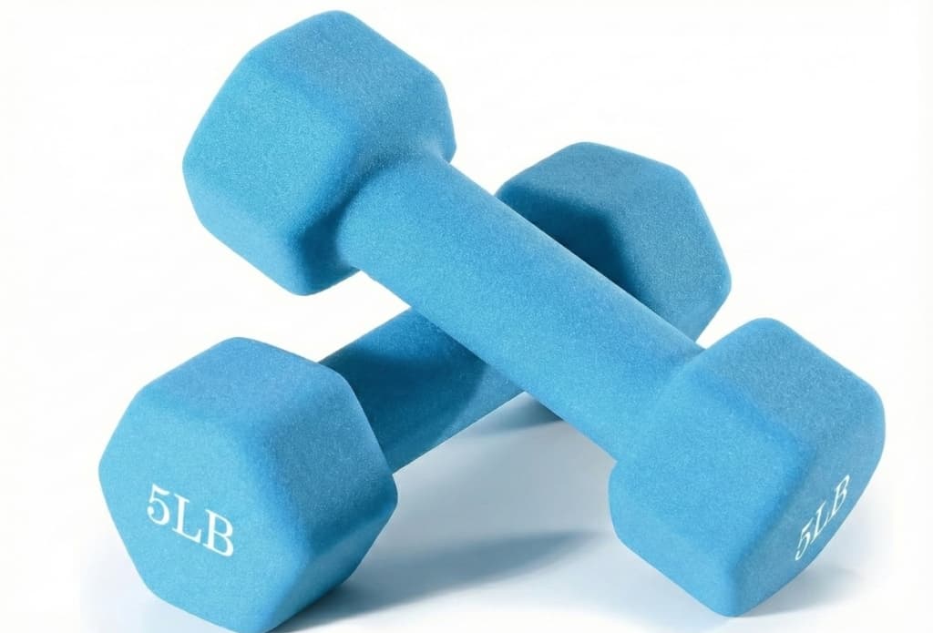 Portzon Set of 2 Neoprene Dumbbells - Product image showing the fitness equipment